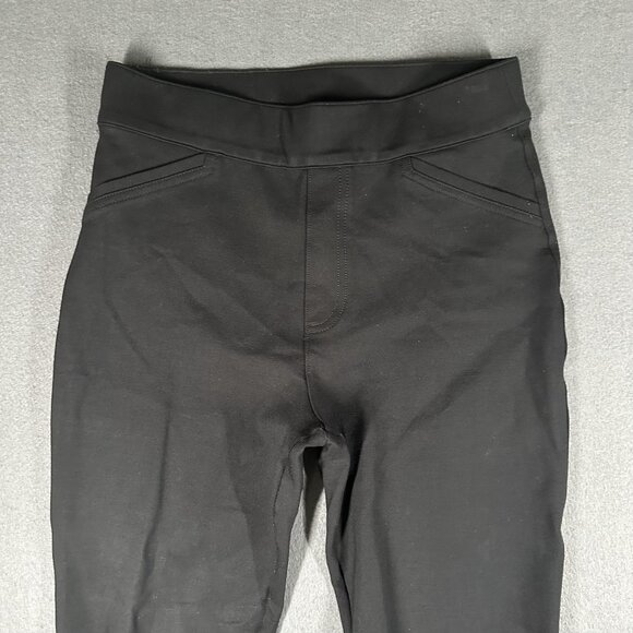 Spanx Pants Womens Small Black High Rise Stretch Skinny Jeggings Pull On Slit - Picture 3 of 10